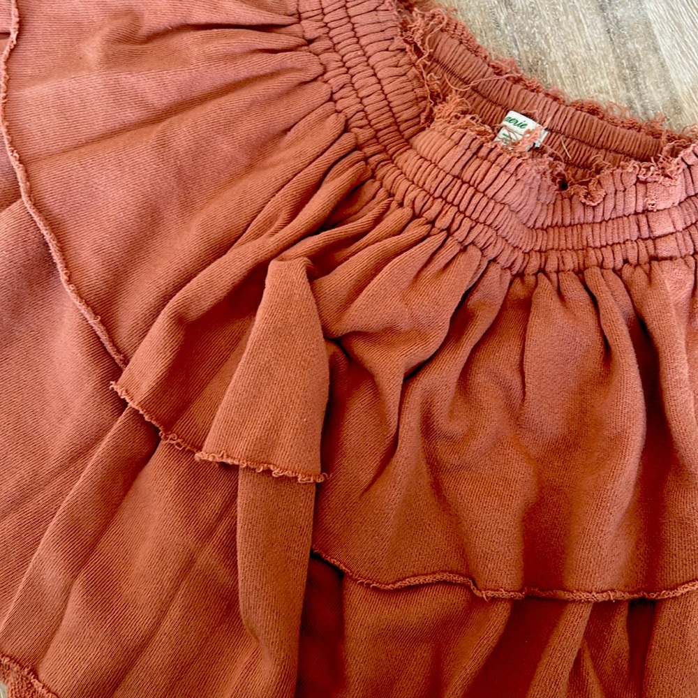 AERIE Burnt Sienna cotton fleece skirt